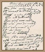 Рукопись с детскими стихами Чайковского на французском языке - кликните по картинке!